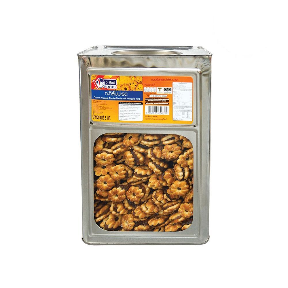 วีฟู้ดส์ขนมปังสอดไส้กะทิสับปะรด 5กก. VFOODS COCONUT BISCUIT PINEAPPLE 5KG.
