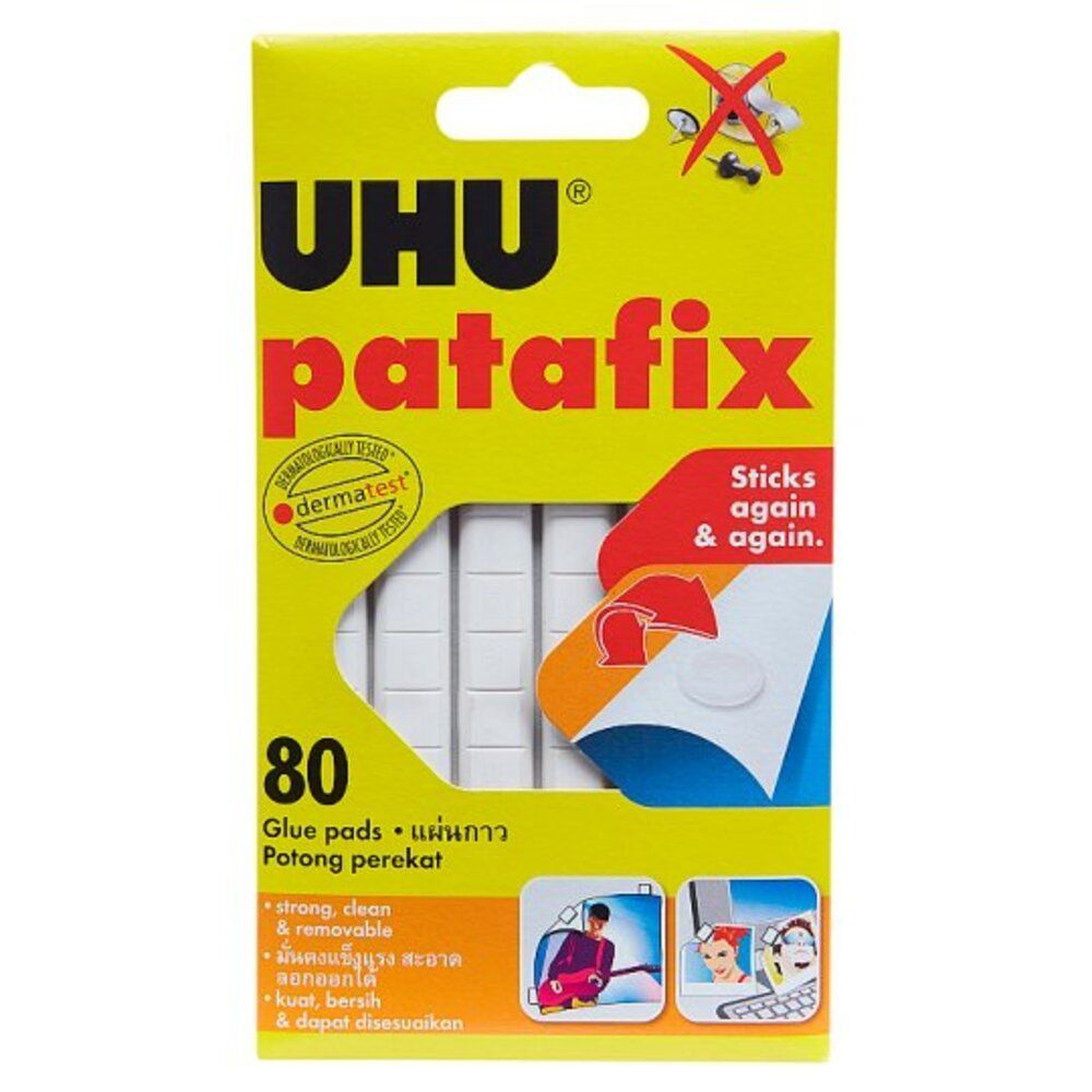 [สินค้าส่งด่วน] ยู้ฮูพาทาฟิกซ์แผ่นกาวดินน้ำมันสีขาว 80ผ. UHU PATAFIX WHITE 80 SHEET