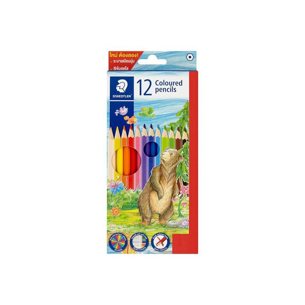 [สินค้าส่งด่วน] สเต็ดเล่อร์ ดินสอสียาว 12 สี (คละแบบ) STAEDTLER COLOURED PENCIL 12 PCS.(ASSORTED)