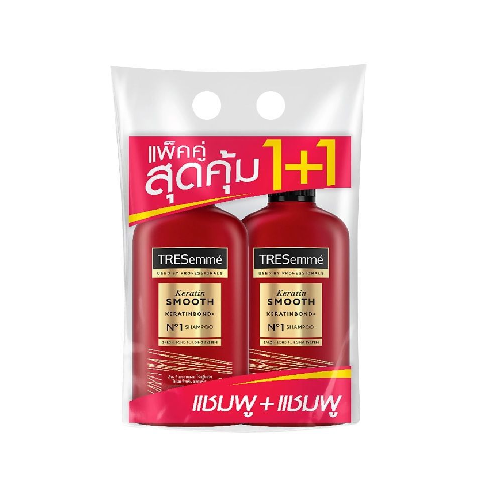 [สินค้าส่งด่วน] เทรซาเม่ แชมพู+แชมพู เคราตินสมูท 370มล X2 TRESEMME SHAMPOO+SHAMPOO KERATIN SMOOTH 370ML X2