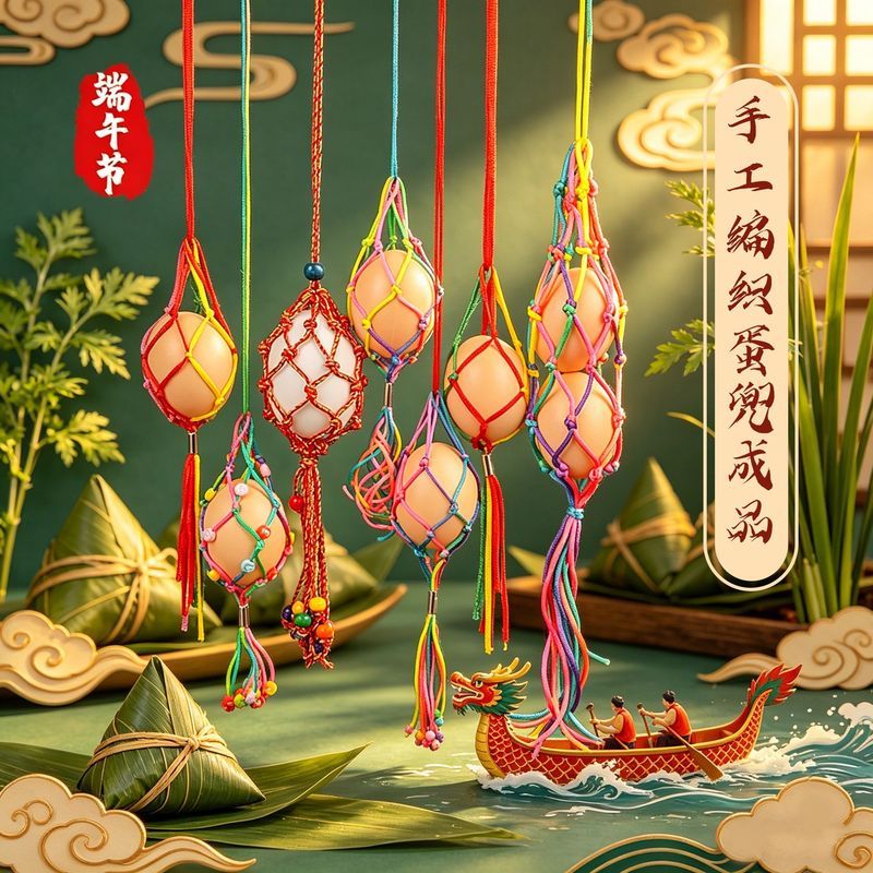现在购买幼儿园端午儿童五彩蛋 kukou 手工 DPRC kuk蛋挂脖成品节 Egg �stdafx端午枷蛋网DNS ซื้อไข่หลากสีสำหรับเด็กในเทศกาลเรือมังกรข