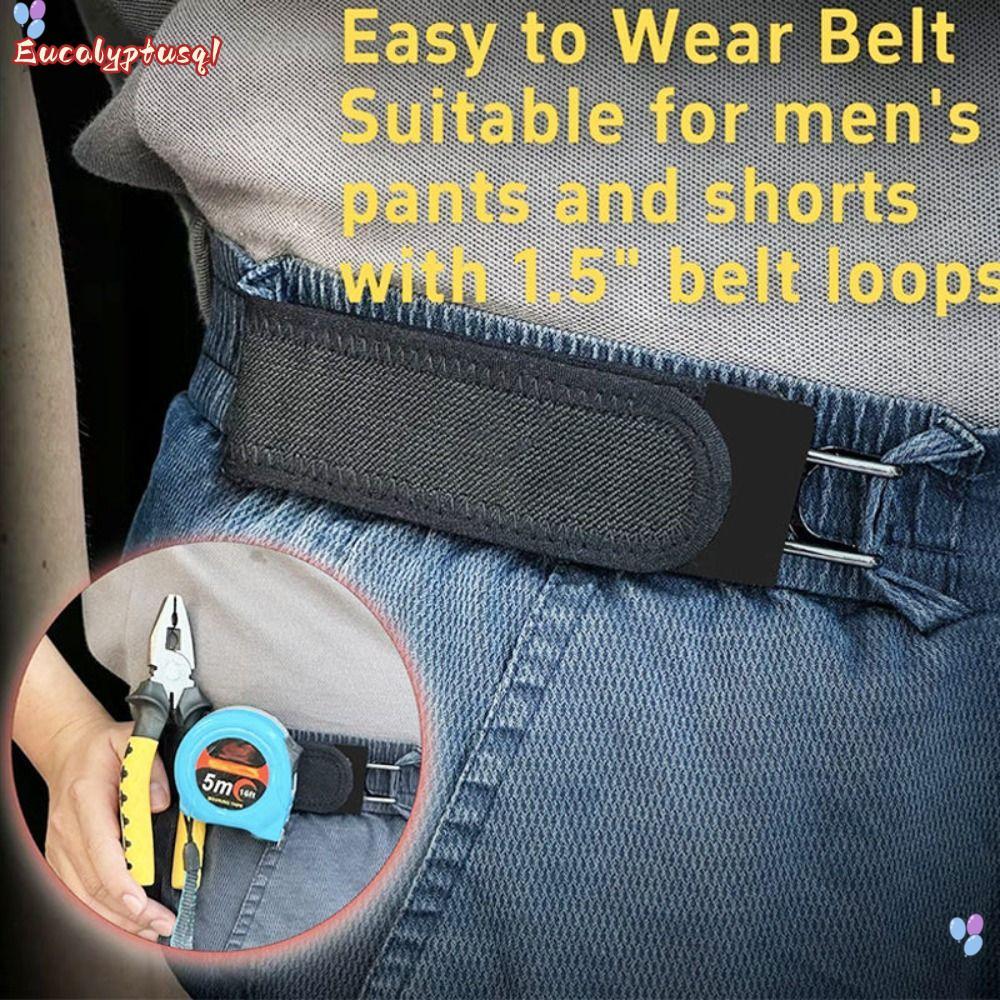EUCALYPTUSQ1 เข็มขัดเอวยางยืด, เข็มขัดคาดเอว Buckleless Belt Hook, เข็มขัดยางยืดที่สะดวกสบายแบบปรับได้