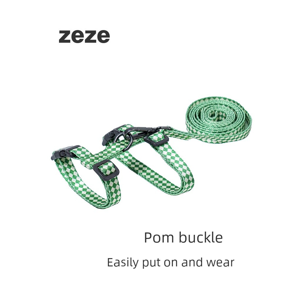Zeze Cat Traction Rope I-Shaped Adjustable Anti-breakaway Cat Walking Backpack Outing Small Dog Vest