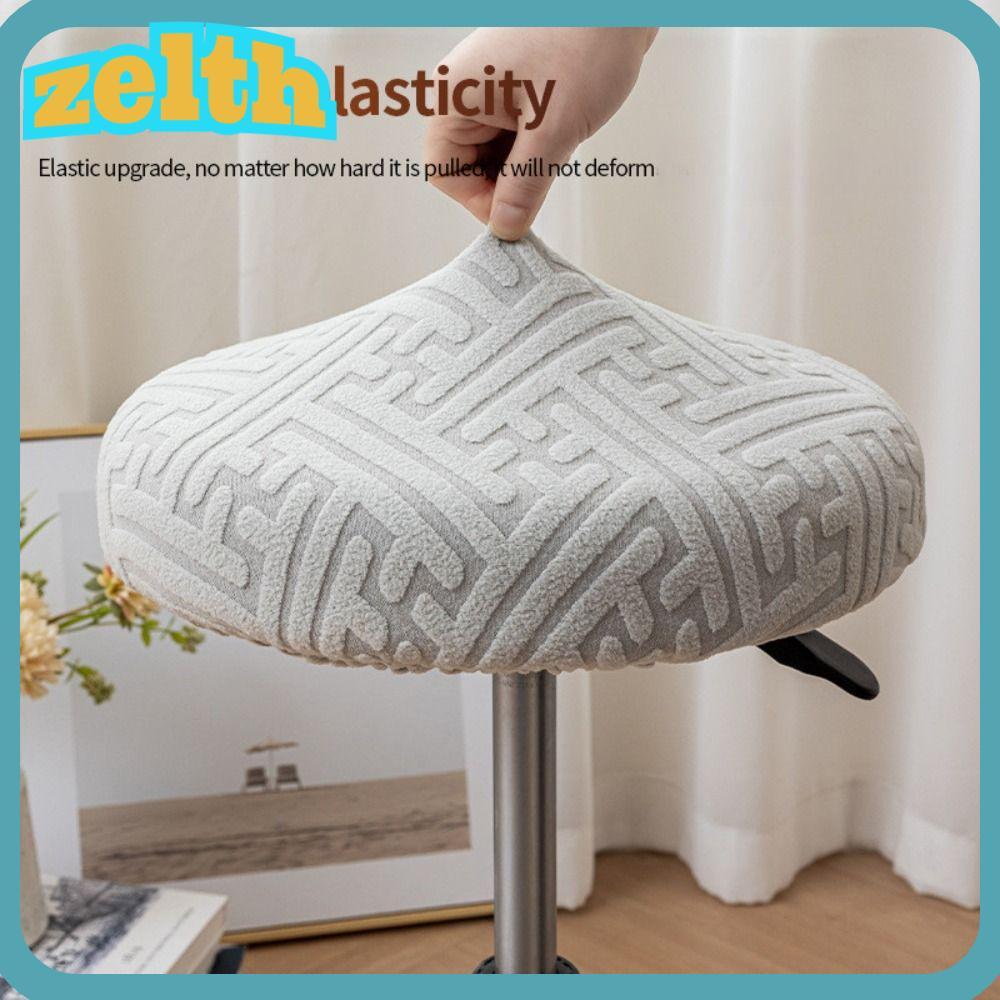 ZELTH ผ้าคลุมเก้าอี้ทรงกลม, All Inclusive Slipcover Chair Seat Cover ทนทานพร้อมวงยืดหยุ่น 30 ซม.ปลอกเก้าอี้ล้อเลื่อนสําหรับบาร์