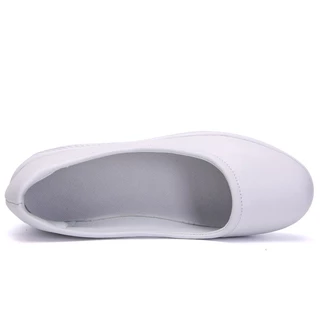 รองเท้าพยาบาลสีดำ Mission White Wedge Cut-Wedges Sneaker รองเท้าพยาบาล