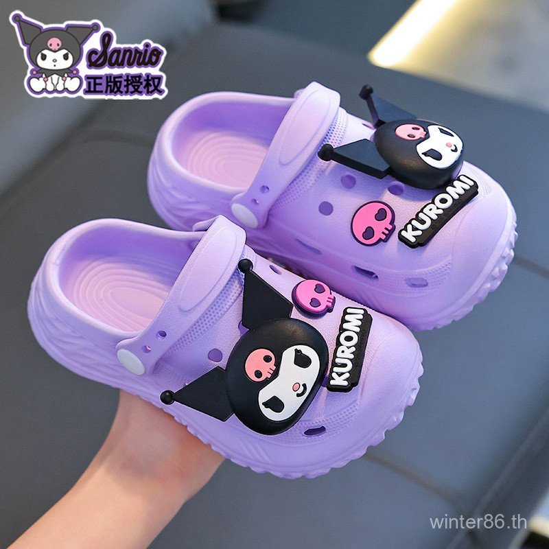 1YBU Sanrio รองเท้าแตะเด็กรองเท้าแตะ Shit-Stepping สาวฤดูร้อนการ์ตูนน่ารัก Anti-Slip ในร่ม Bath Soft-Soled รองเท้าแตะเด็ก
