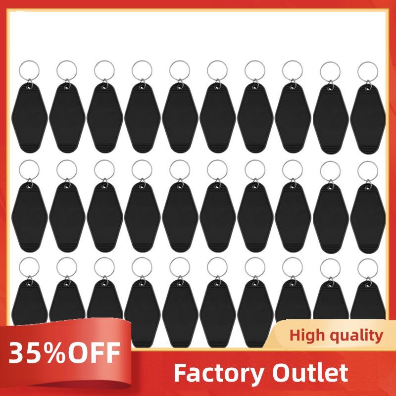 30Pack Motel พวงกุญแจช่องว่าง Vintage Motel พวงกุญแจสําหรับไวนิล DIY Crafting พวงกุญแจสีดําคุณภาพสูง