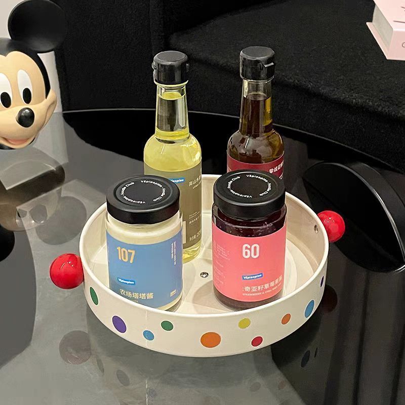 Kitchen rotating soy sauce and vinegar bottle storage rack countertop, creative seasoning bottle lar