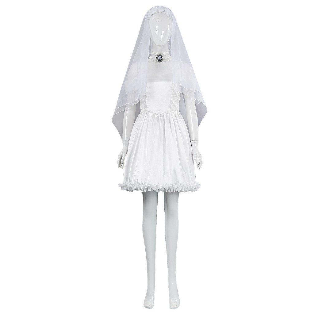 Halloween Zombie Bride cosplay, Emily Victor cosplay costume, Halloween couple cosplay role play