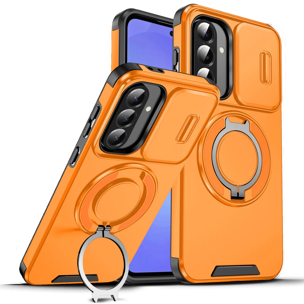 SAMSUNG เคสเลนส์สไลด์โลหะแม่เหล็กสําหรับSamsung Galaxy A Series A13 A14 A15 A16 A17 A23 A25 A26 A35 A36 A54 A55 A56 A57 5Gป้องกันกันชนกันกระแทก