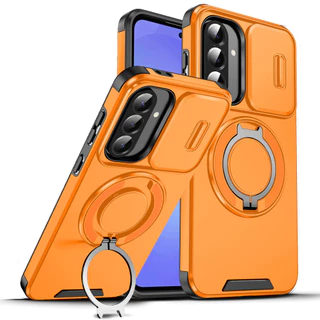 SAMSUNG เคสเลนส์สไลด์โลหะแม่เหล็กสําหรับSamsung Galaxy A Series A13 A14 A15 A16 A17 A23 A25 A26 A35 A36 A54 A55 A56 A57 5Gป้องกันกันชนกันกระแทก