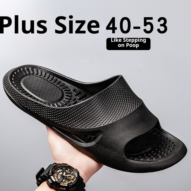 40-53 ขนาดใหญ่พิเศษรองเท้าแตะนวดผู้ชายหนา Soled ทนต่อการสึกหรอห้องน้ําในร่ม Anti-