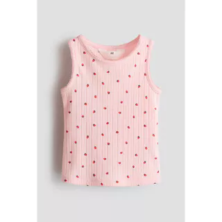 H&M(เอชแอนด์เอ็ม) เสื้อกล้ามผ้าจอร์ซีย์ผสมลายปอยแตลล์ เด็กผู้หญิง 1348037_2