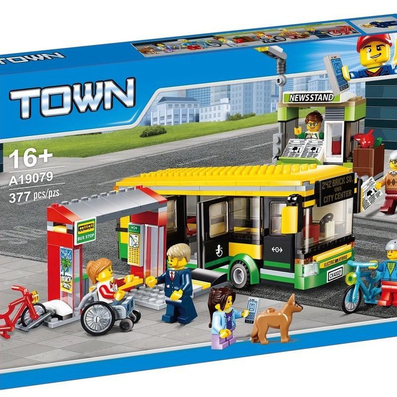 เข้ากันได้กับ Lego City Series City Bus Station 60154 บล็อกตัวต่อรถบัสขนาดใหญ่ 6 ปีของเล่น