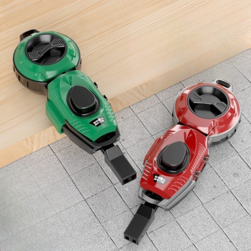 Professional Auto-Rewind Chalk Line Reel, 15M หนา Construction Marker, Fast Refill Woodworking Layou