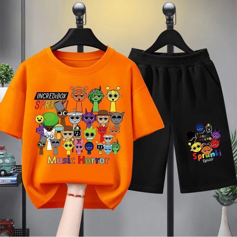 [COD] ชุดเสื้อยืดแขนสั้นเด็ก ธีมเกมดนตรี Sprunki ดีไซน์กล่องจังหวะใหม่ เหมาะสำหรับเด็กผู้ชาย มีสไตล์และอินเทรนด์+（ชุดเสื ราคา ถูกที่สุด ดีลบีเคเค แกลเลอรีภาพที่ 6