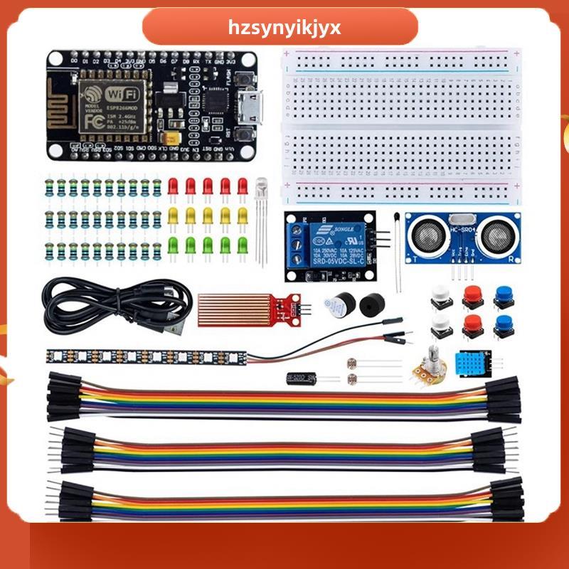 hzsynyikjyxESP8266 WiFi Development Kit ESP8266 Development Kit IoT Kit with Breadboard, WiFi Sensor