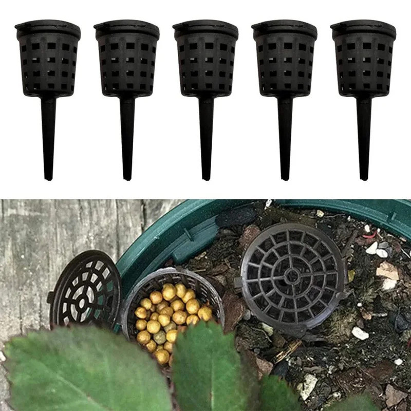 5Pcs Fertilizer Mesh Baskets Garden Nursery Pots Portable Aquarium with Lid Planting Nutrition Cups 