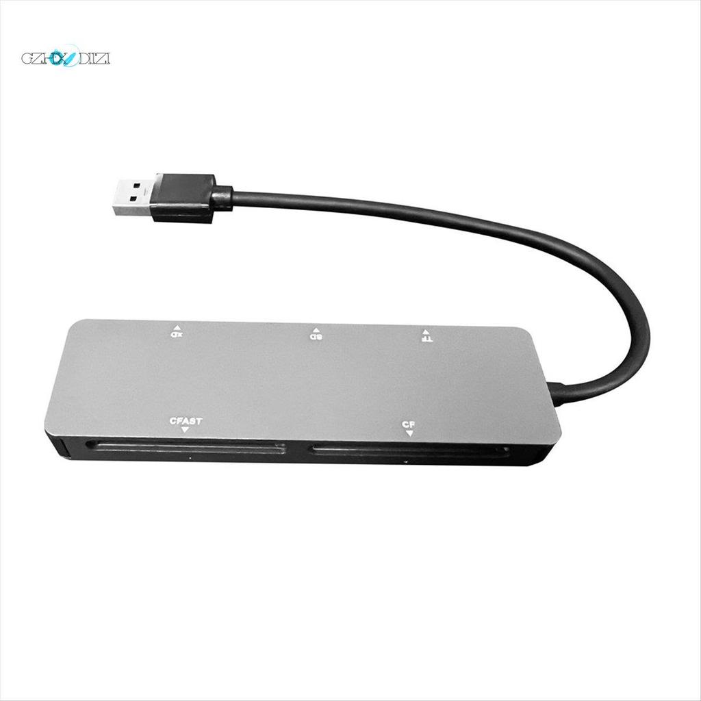 Gzhxdiizi5-In-1 CF/SD/XD/CPAST/TF Card All-In-1 Card Reader USB-A USB-C Card Reader Docking Station