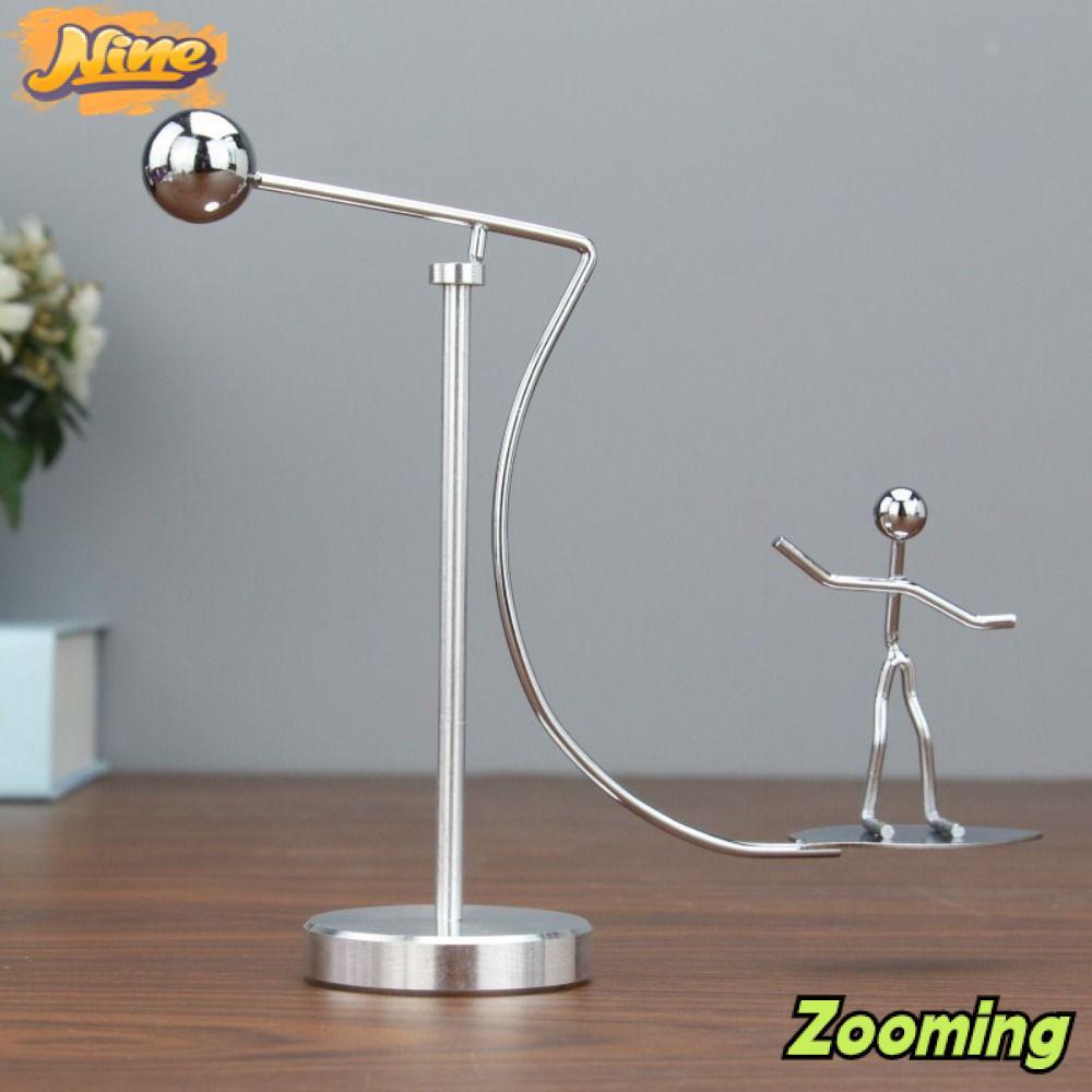 Zooming Balance Ball ของเล่น,ตกแต่งบ้านสแตนเลส Balance เครื่องประดับ,ลูกตุ้ม Cradle Early Education เครื่องมือ Weightlifter Kinetic Art Decompression โต๊ะของเล่น Home Office