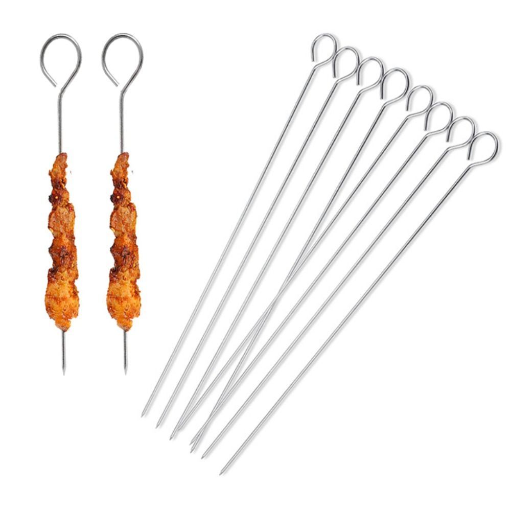 20pcs BBQ Tools Reusable Stainless Steel Barbecue Skewer 20/25/30cm Kabob Skewers Roast Goose Needle