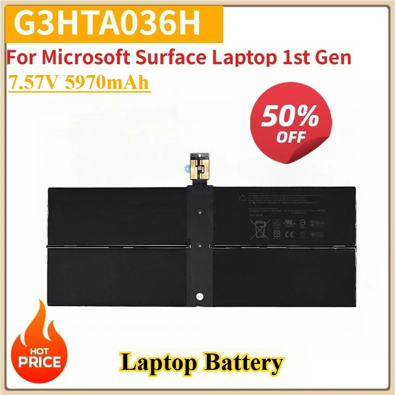 ใหม่เปลี่ยนแบตเตอรี่แล็ปท็อป G3HTA036H 45.2Wh 7.57V 5970mAh สําหรับ Microsoft Surface แล็ปท็อป 1st G
