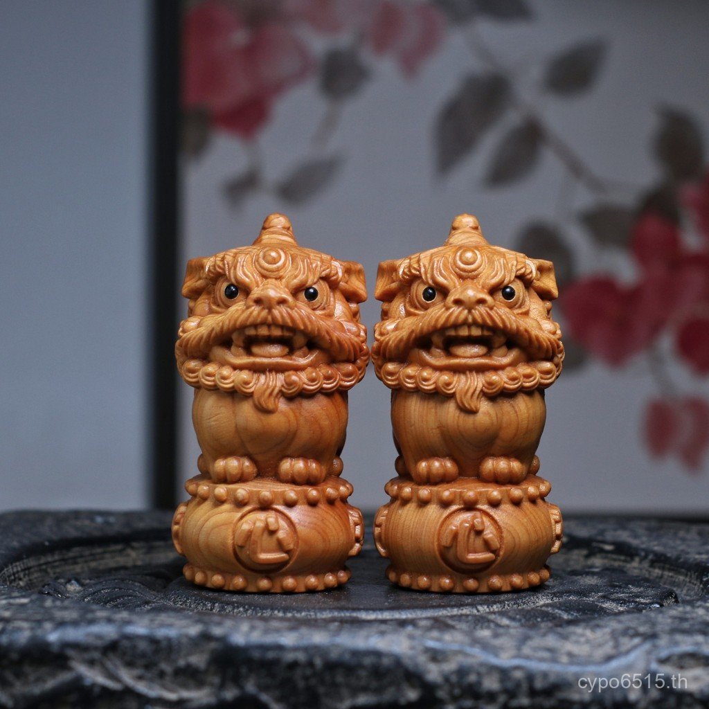 งานฝีมือที่บ้าน Cypress ปลอดภัยเครื่องประดับเปิดไม้ Wishes มา True Office Cliffs Display Lucky Lion 
