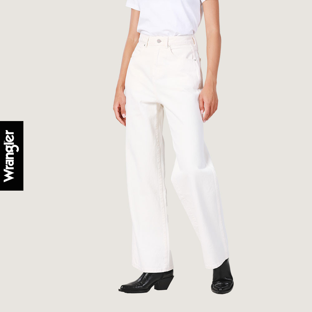 WRANGLER กางเกงยีนส์ผู้หญิง คอลเลคชั่น Everyday with Wrangler เอวสูง ทรงหลวม Loose รุ่น WR S125WLOSN14 สีขาว