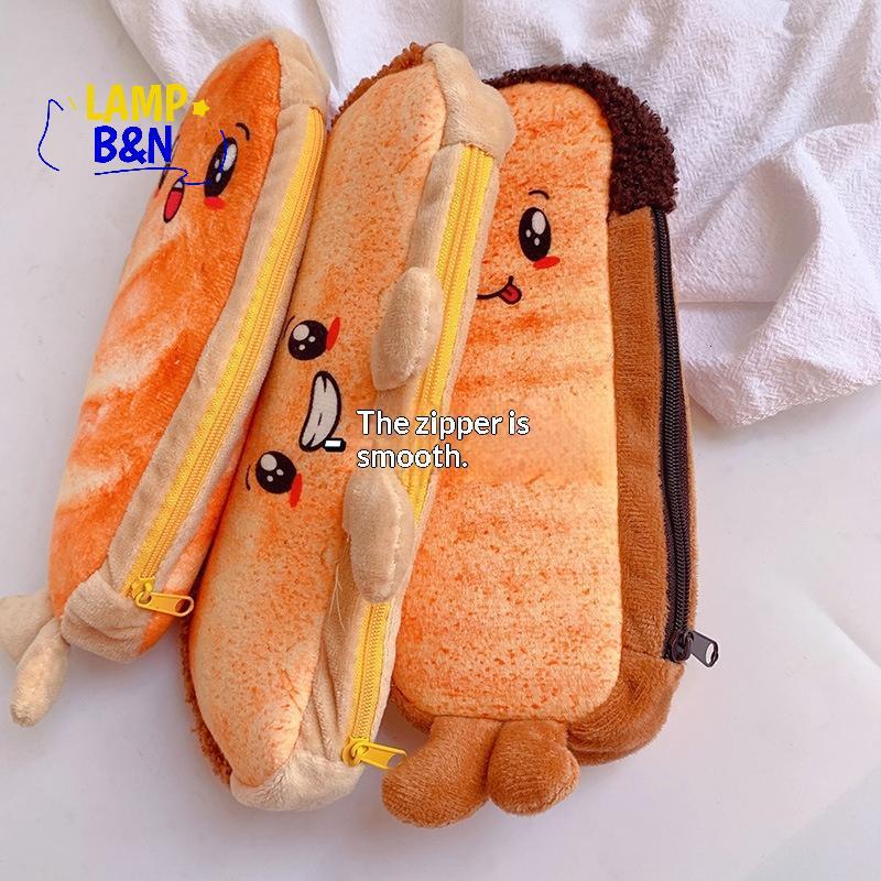 [B&N] Creative Funny Toast Bread Pencil Case Large Capacity Universal Student Pencil Case Pouch Chil