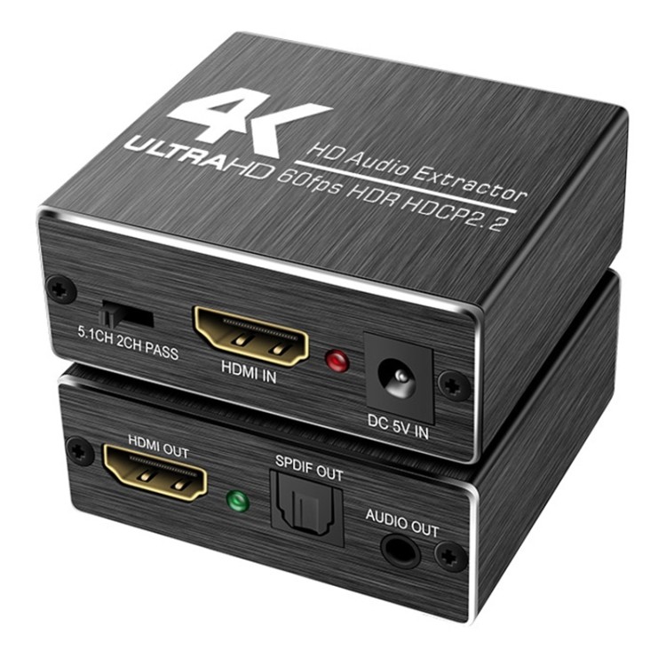 ข้อเสนอสุดพิเศษ AY78V20 4K 60Hz HDMI 2.0 Audio Splitter 5.1 ARC HD-MI Audio Extractor HDCP 2.2 HDR10 Audio Converter 4K HD-MI Optical TOSLINK SPDIF