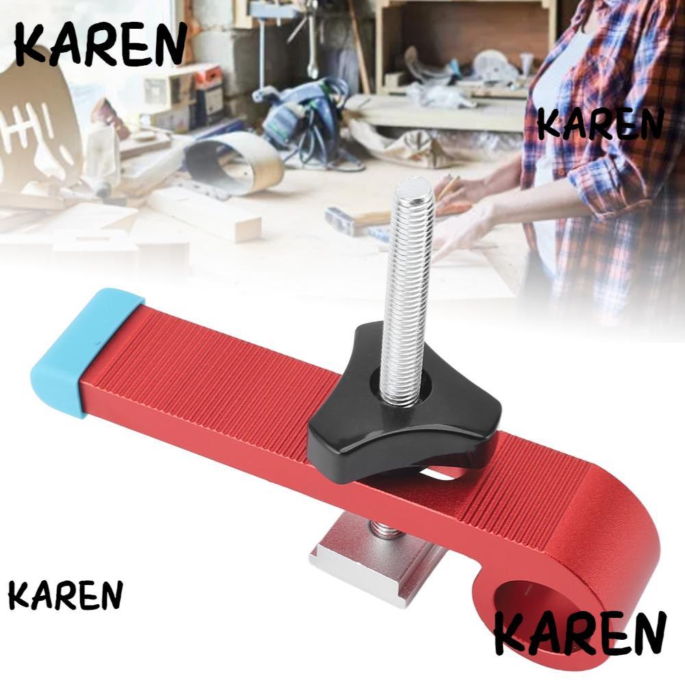 KARENGOODS T Track Clamp, ช่อง T Track Clamps Kit, อุปกรณ์เสริมอลูมิเนียมสีแดง T Track Hold Down Cla