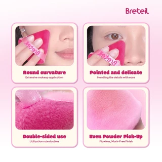 Breteil พัฟแป้งรูปสามเหลี่ยม - นุ่มสบาย เหมาะสำหรับแป้งฝุ่นและแป้งอัดแข็ง BR-P52