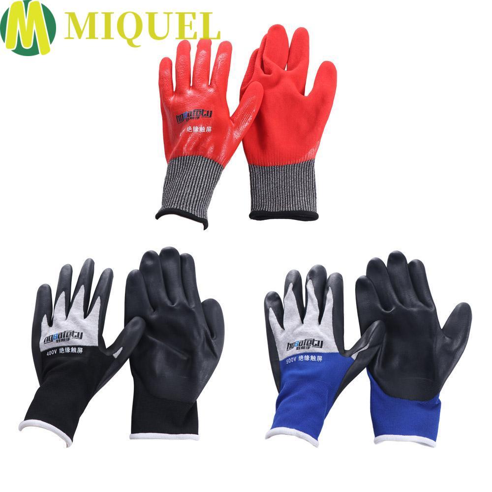 MIQUELZA ถุงมือฉนวนไฟฟ้าแรงดันแบบตั้งพื้น 400V/500V ถุงมือป้องกันไฟฟ้าเพื่อความปลอดภัย, ถุงมือทํางาน