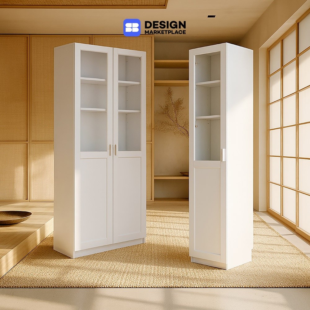 SB Design Square  ชุดตู้เก็บของหนังสือ รุ่น Jobio   สีขาว