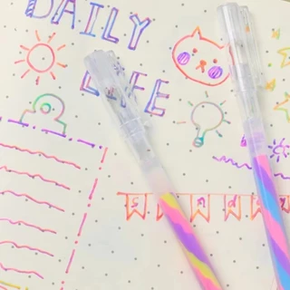 6ชิ้นเจลGlitterปากกาไฮไลท์ชุด-1.2มิลลิเมตรVibrantสีเรียบเขียนเหมาะสําหรับวารสารDIYงานฝีมือการ์ดอวยพร
