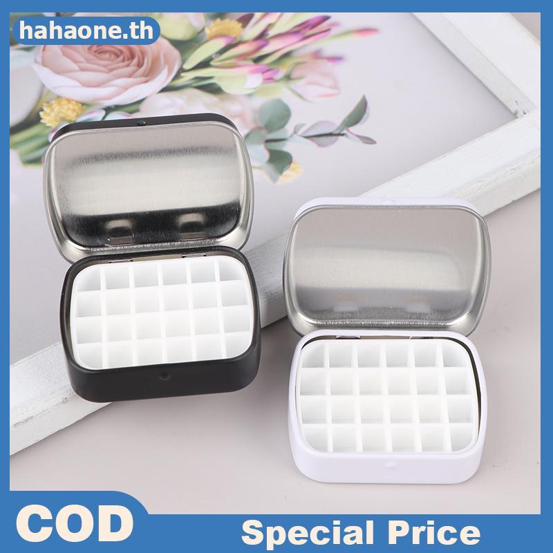Hahaone แบบพกพาสีน้ํากล่องดีบุก 12/24 กริด Mini สีน้ําสี Palette Travel ภาพวาดถาดสี Art Supplies TH