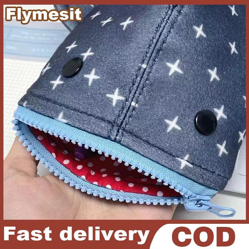 Flymesit Creative Kawaii Shark Star ดินสอการ์ตูนตลก Shark ปากซิปกระเป๋าดินสอน่ารัก Shark เครื่องเขียนเก็บกระเป๋าของขวัญ EN