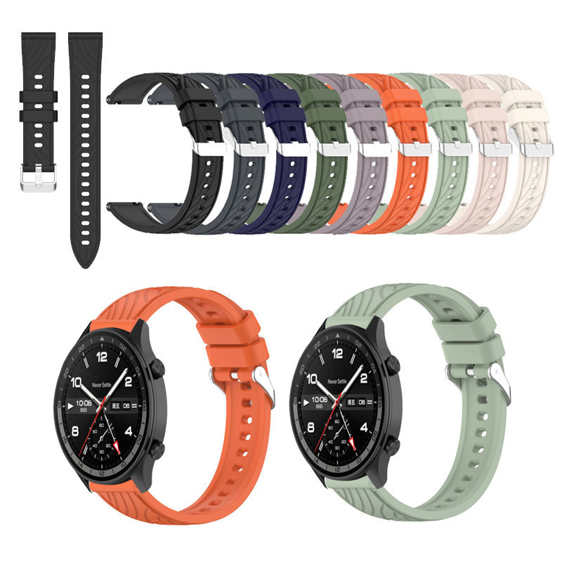 สําหรับ OPPO Watch X 2 4pro Sprot Oneplus Watch 3 2 2R Texture สายซิลิโคนสายรัดข้อมือกีฬา