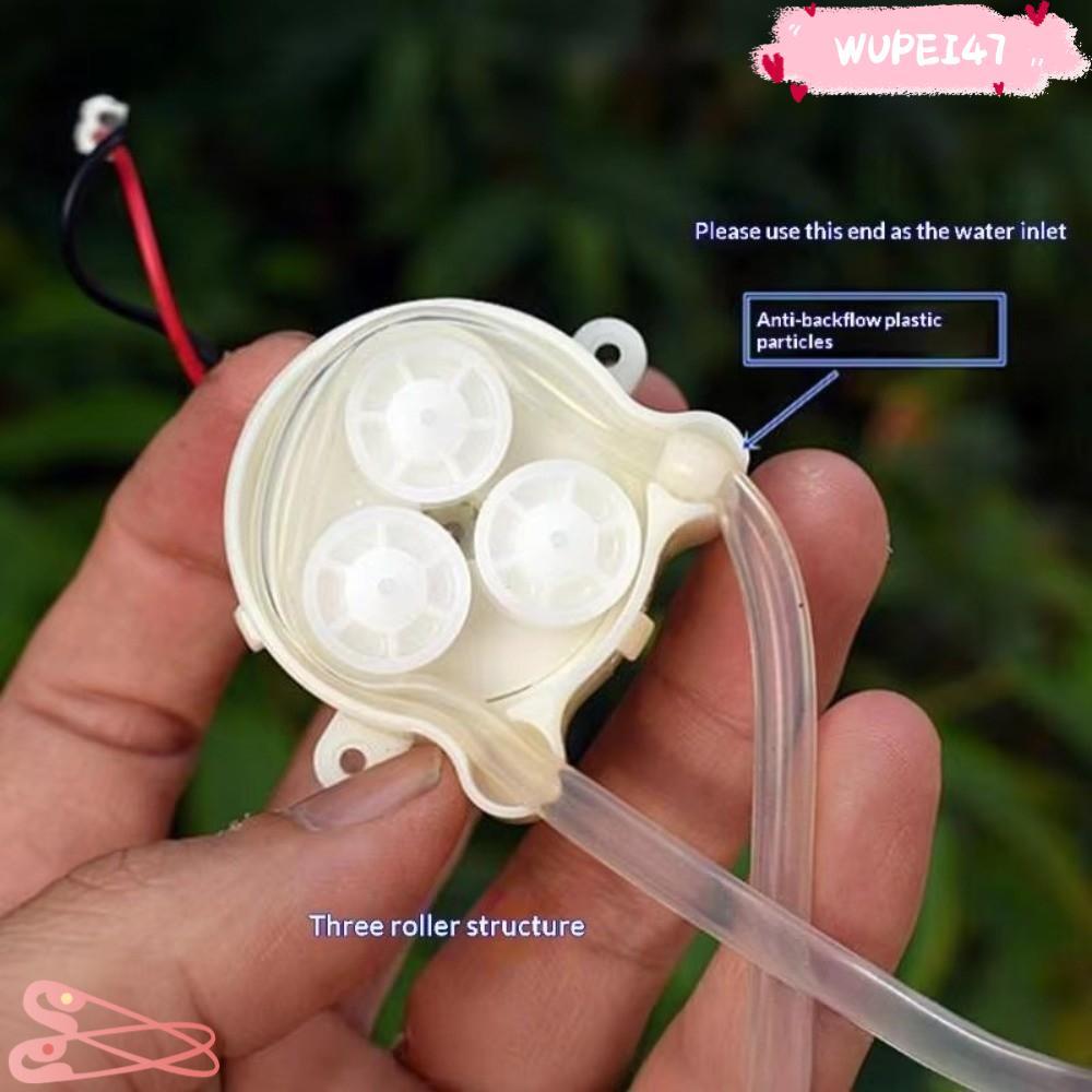 WUPEI47AD Micro Peristaltic Pump, Geared Motor DC 5V Dosing Liquid Pump, DC 6V 500 RPM โลหะแปรงปั๊มน้ํา