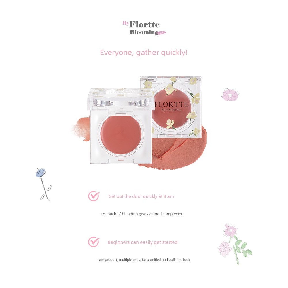 บลัชออน 4u2 บลัชออน FLORTTE Lip Mud Shrink Color ครีมบลัชออนราคาถูก