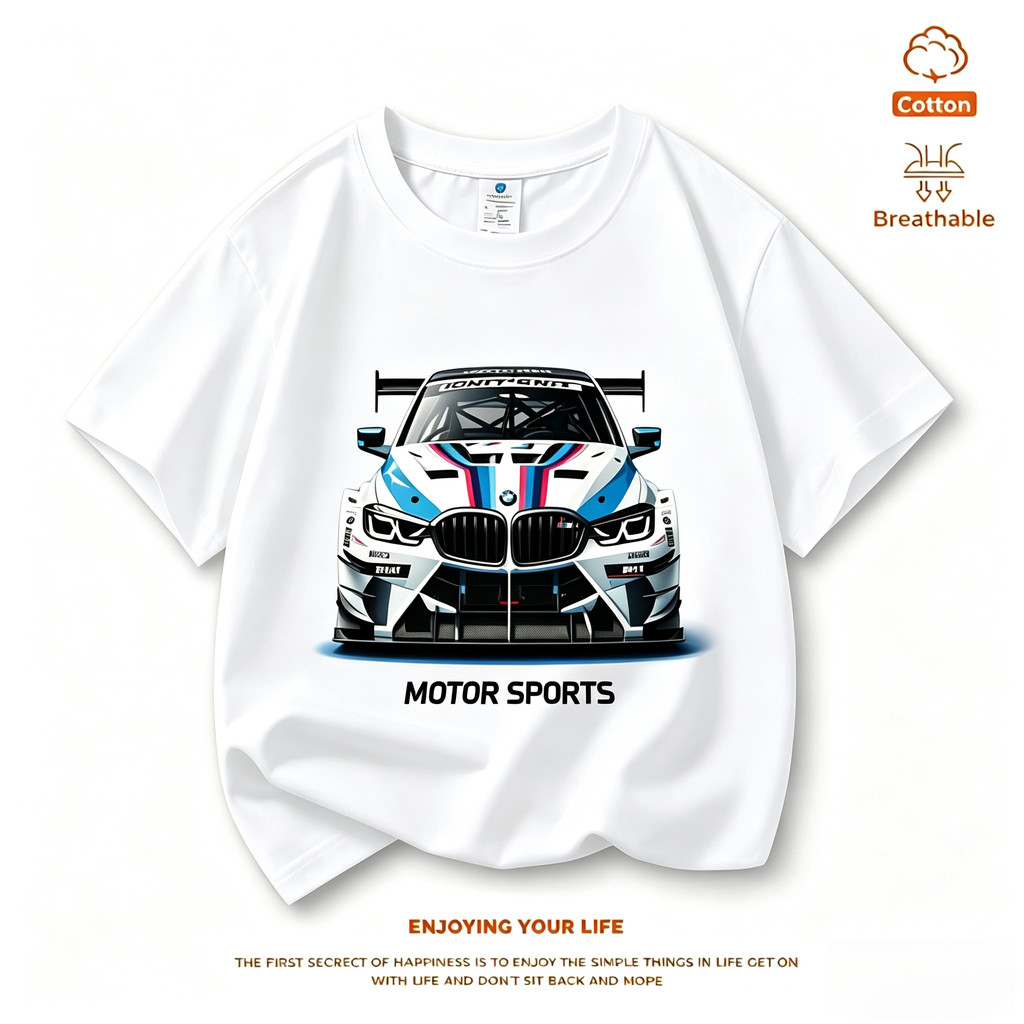 เสื้อยืดเด็ก ลายรถแข่ง BMW MOTOR SPORTS ใหม่ล่าสุด คอตตอน 100% สำหรับเด็กเล็ก