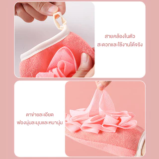 ถุงมือฟองน้ํา ถุงมือทำความสะอาดร่างกาย ไม่ทำให้ผิวหนังเสียหาย ฟองน้ำอาบน้ำแบบถุงมือ 2in1 สําหรับอาบน้ํา
