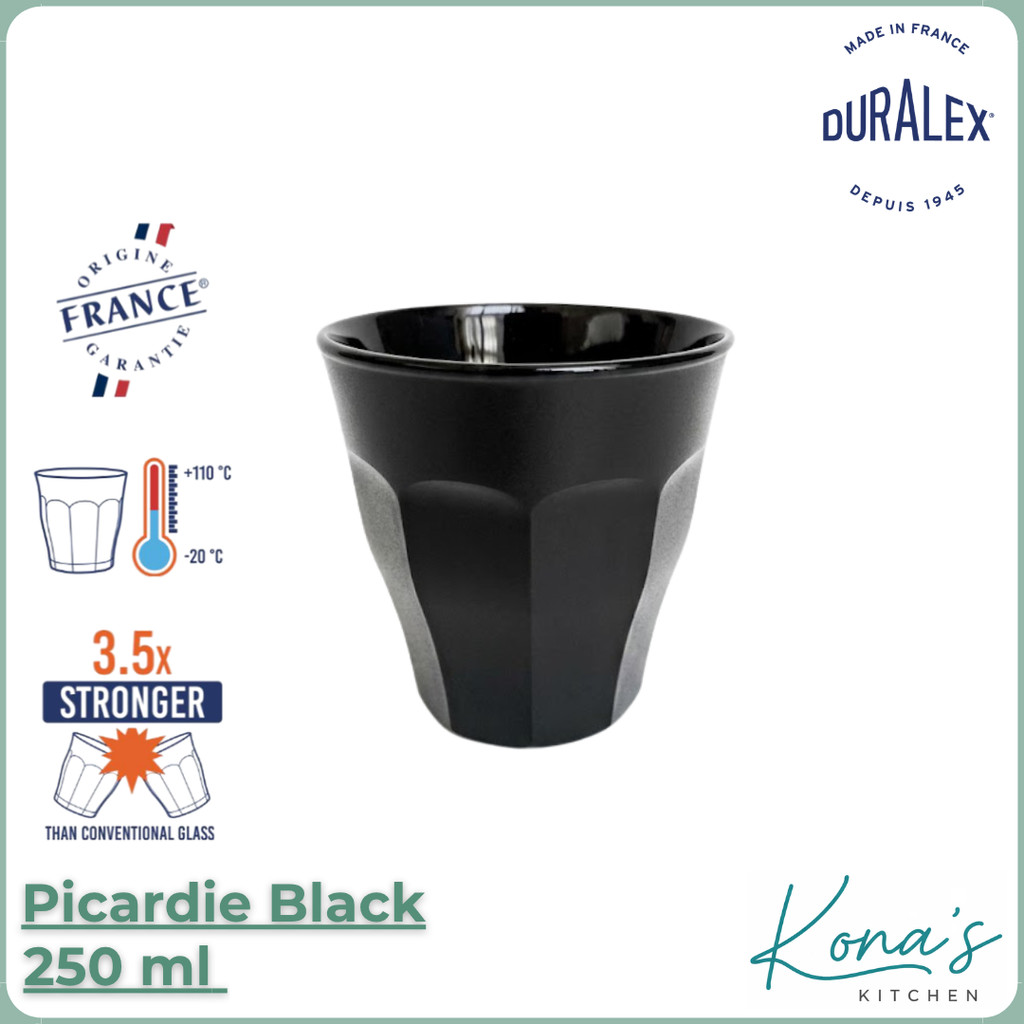 Duralex Picardie Black 25 CL / Duralex Glass 250 Ml (1027KB06)