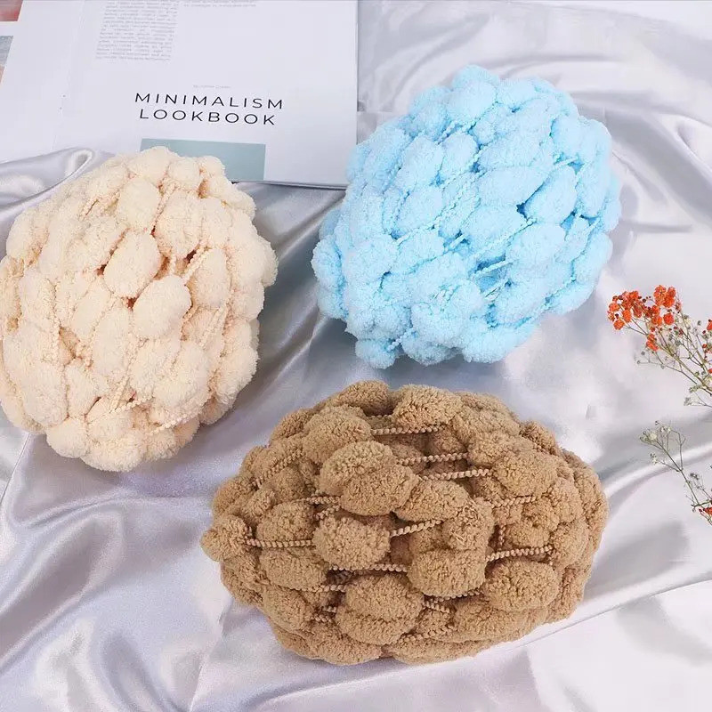 1 PC 130g Rainbow Ball เส้นด้ายที่มีสีสัน Pom Pom โพลีเอสเตอร์เส้นด้ายสําหรับถักผ้าห่มเบาะสายโครเชต์เสื่อด้าย 25 M 984in