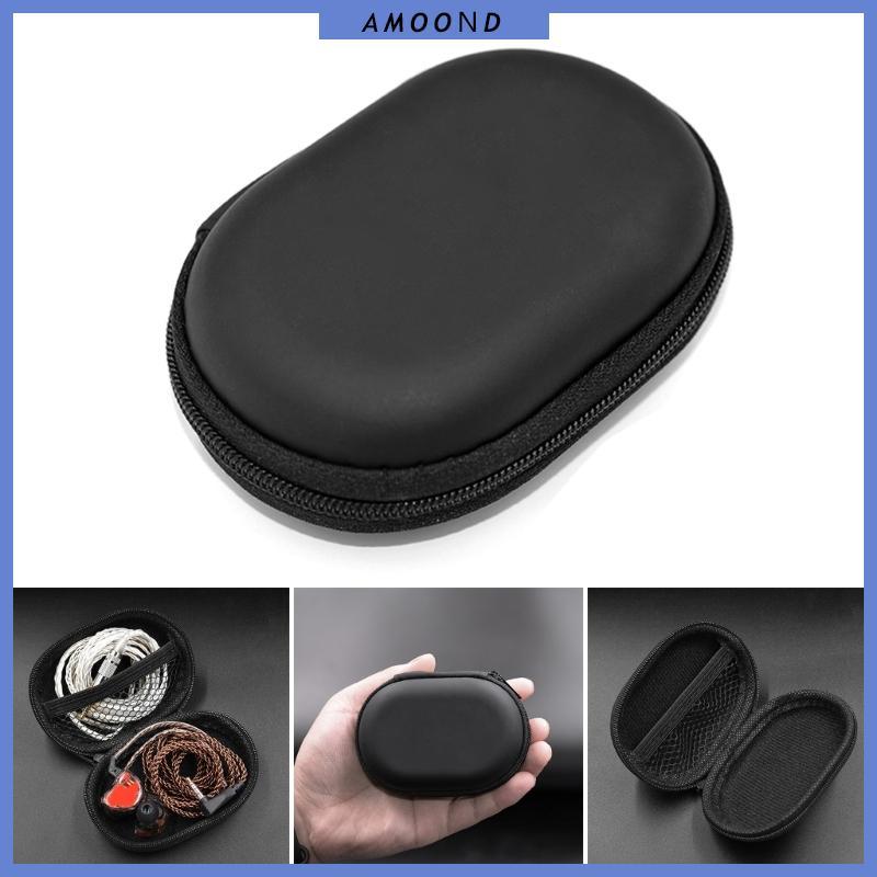 AMOOND หูฟังขนาดเล็กสําหรับกรณีพร้อมตะขอสีดําสําหรับ KZ ZS10 ES4 ZSR ATR ED2 ZST หูฟังกล่องเก็บชุดหู