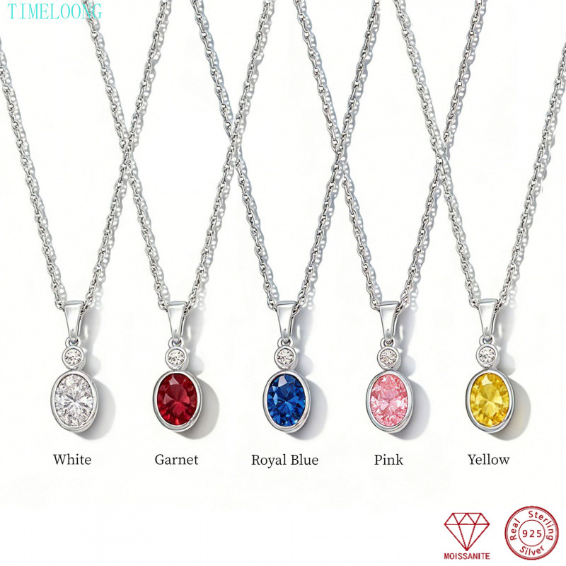จริง Moissanite จี้สร้อยคอ S925 เงิน GRA ใบรับรอง VVS1 3EX D สี Moissanite เพชรสร้อยคอผู้หญิงเครื่อง