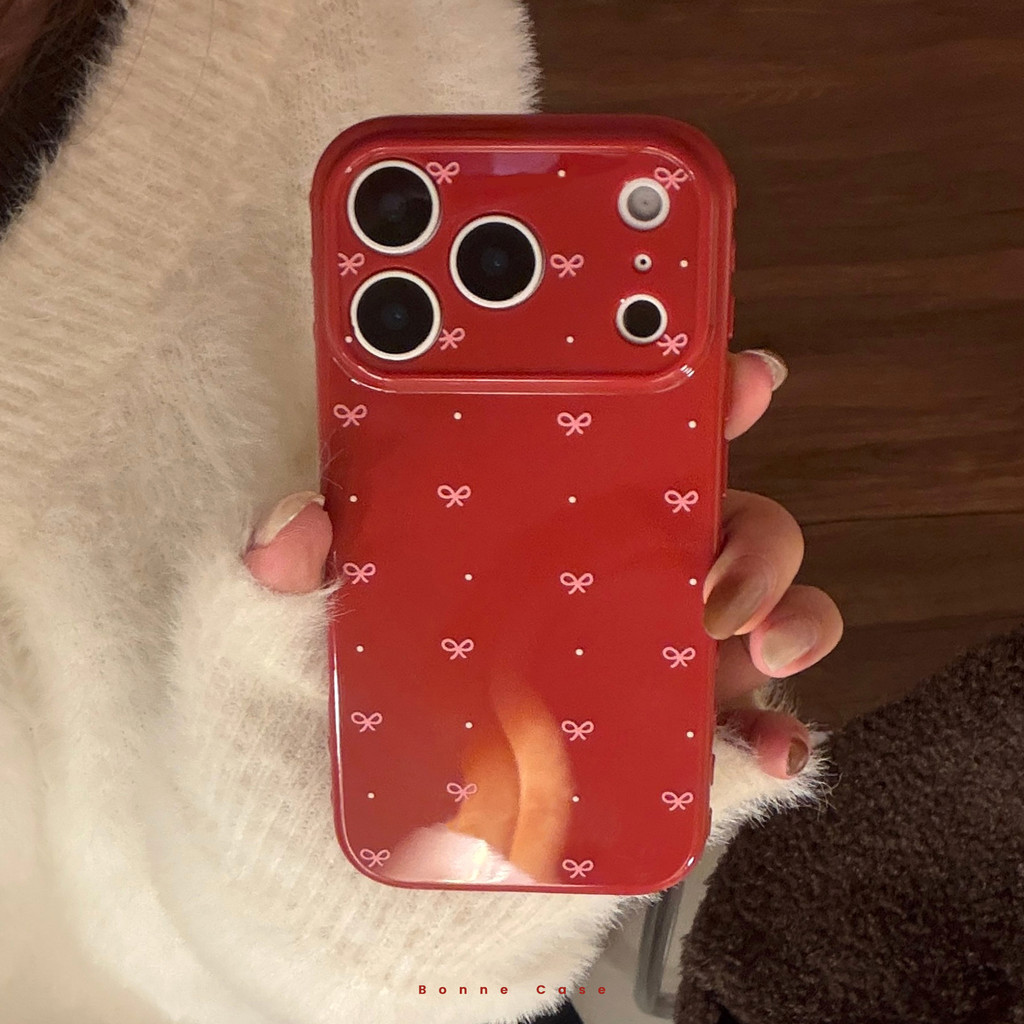Side Love เคสโทรศัพท์เหมาะสําหรับ iPhone 12 13 14 15 16 17 pro max สีชมพู Snow Dot Simple High-End TPU กันกระแทก