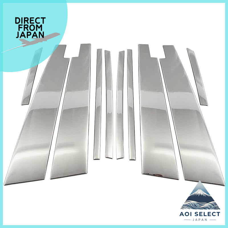 BRIGHTZ Corolla Cross 10 11 15 Super Mirror Stainless Steel Plated Pillar Panel with Visor, 10PC 【 P