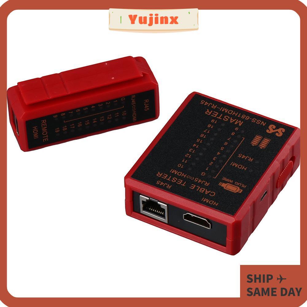YUJINX เครื่องทดสอบสายเคเบิล,เครื่องทดสอบสายไฟ HDMI ขับเคลื่อนแบตเตอรี่พลาสติก,เครื่องทดสอบอีเธอร์เน็ตแบบพกพา Checker RJ11/RJ12/RJ45