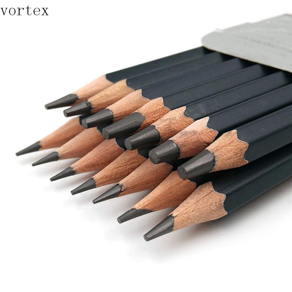 VORTEXG วาดดินสอชุดไม้ 14 ชิ้น/เซ็ต 4B 5B 6B 10B 12B 1B อุปกรณ์เครื่องเขียนสําหรับสอบ HB 2B 6H 4H 2H